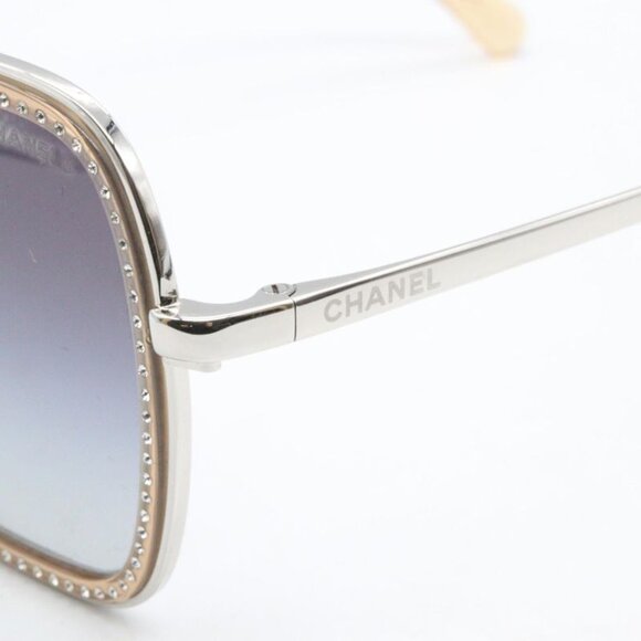 Chanel Sunglasses 475 S6 Silver Brown Silver-based Brown-based